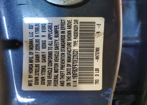 2013 Honda Civic Exl z USA, uszkodzony, nr VIN 19XFB2F97DE226331